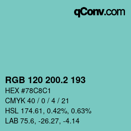 Color code: RGB 120 200.2 193 | qconv.com