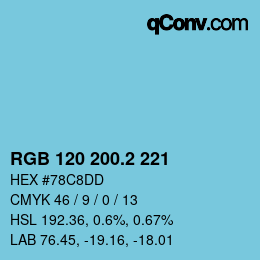 Color code: RGB 120 200.2 221 | qconv.com