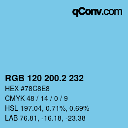 カラーコード: RGB 120 200.2 232 | qconv.com