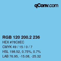 カラーコード: RGB 120 200.2 236 | qconv.com