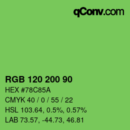 Color code: RGB 120 200 90 | qconv.com