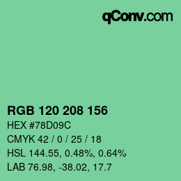Color code: RGB 120 208 156 | qconv.com