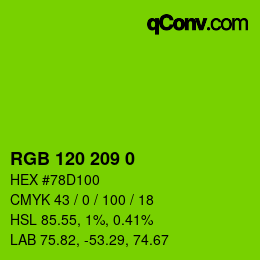 颜色代码: RGB 120 209 0 | qconv.com