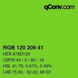 Farbcode: RGB 120 209 41 | qconv.com
