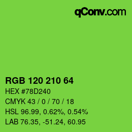 Color code: RGB 120 210 64 | qconv.com