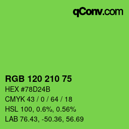 Color code: RGB 120 210 75 | qconv.com
