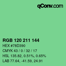 カラーコード: RGB 120 211 144 | qconv.com