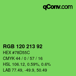 Color code: RGB 120 213 92 | qconv.com