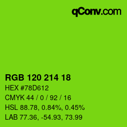 Color code: RGB 120 214 18 | qconv.com