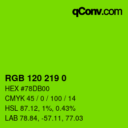 Color code: RGB 120 219 0 | qconv.com