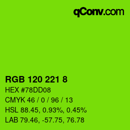 Color code: RGB 120 221 8 | qconv.com