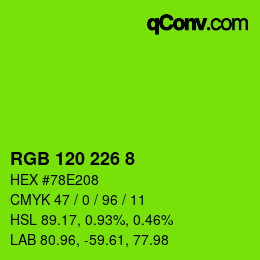 Color code: RGB 120 226 8 | qconv.com