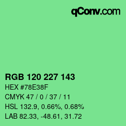 Farbcode: RGB 120 227 143 | qconv.com