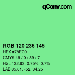 Color code: RGB 120 236 145 | qconv.com