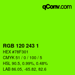 カラーコード: RGB 120 243 1 | qconv.com