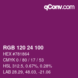 カラーコード: RGB 120 24 100 | qconv.com