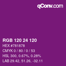 カラーコード: RGB 120 24 120 | qconv.com