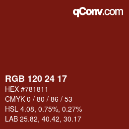 Color code: RGB 120 24 17 | qconv.com
