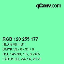 Color code: RGB 120 255 177 | qconv.com