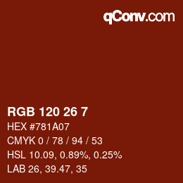 カラーコード: RGB 120 26 7 | qconv.com