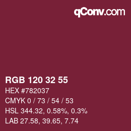 カラーコード: RGB 120 32 55 | qconv.com