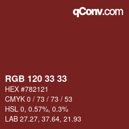 Color code: RGB 120 33 33 | qconv.com