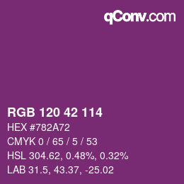 Color code: RGB 120 42 114 | qconv.com