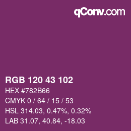 Color code: RGB 120 43 102 | qconv.com