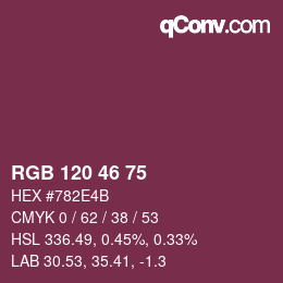 カラーコード: RGB 120 46 75 | qconv.com