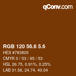 カラーコード: RGB 120 56.6 5.6 | qconv.com