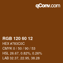 カラーコード: RGB 120 60 12 | qconv.com