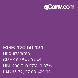 カラーコード: RGB 120 60 131 | qconv.com