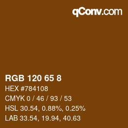 颜色代码: RGB 120 65 8 | qconv.com