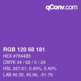 カラーコード: RGB 120 68 181 | qconv.com