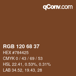 カラーコード: RGB 120 68 37 | qconv.com