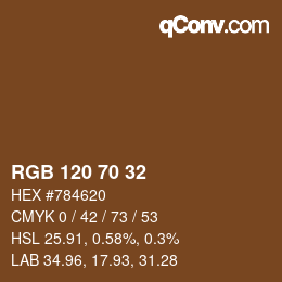カラーコード: RGB 120 70 32 | qconv.com