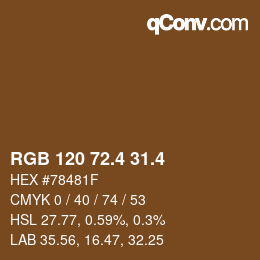 カラーコード: RGB 120 72.4 31.4 | qconv.com