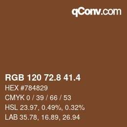 カラーコード: RGB 120 72.8 41.4 | qconv.com