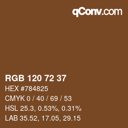 Color code: RGB 120 72 37 | qconv.com