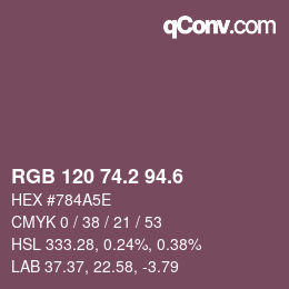 カラーコード: RGB 120 74.2 94.6 | qconv.com