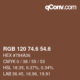 カラーコード: RGB 120 74.6 54.6 | qconv.com