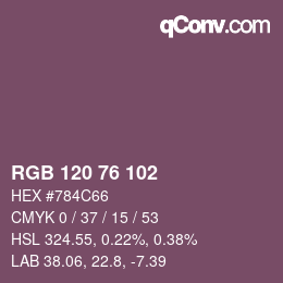 カラーコード: RGB 120 76 102 | qconv.com