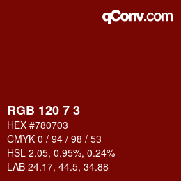 Color code: RGB 120 7 3 | qconv.com