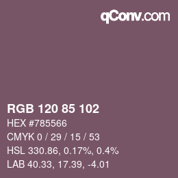 Código de color: RGB 120 85 102 | qconv.com