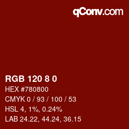 カラーコード: RGB 120 8 0 | qconv.com