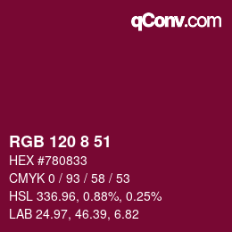 颜色代码: RGB 120 8 51 | qconv.com