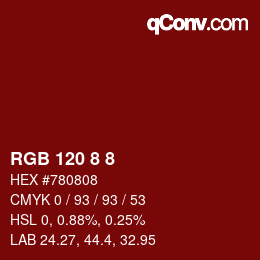 カラーコード: RGB 120 8 8 | qconv.com