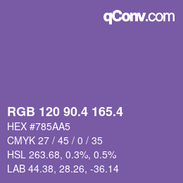 カラーコード: RGB 120 90.4 165.4 | qconv.com