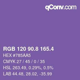 カラーコード: RGB 120 90.8 165.4 | qconv.com