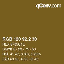 カラーコード: RGB 120 92.2 30 | qconv.com